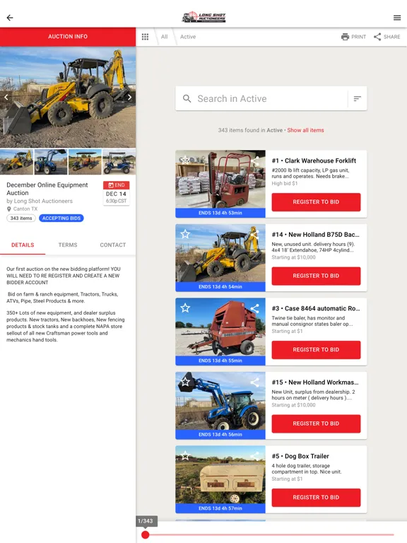 Screenshot di Long Shot Auctioneers iPad 