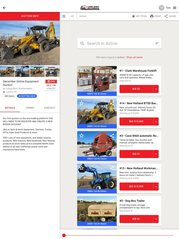 Screenshot di Long Shot Auctioneers iPad 