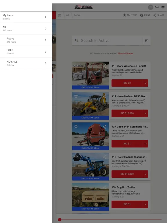 Screenshot di Long Shot Auctioneers iPad 