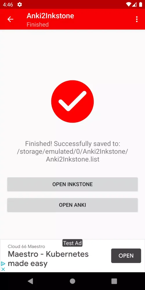 ภาพหน้าจอของ Anki2Inkstone