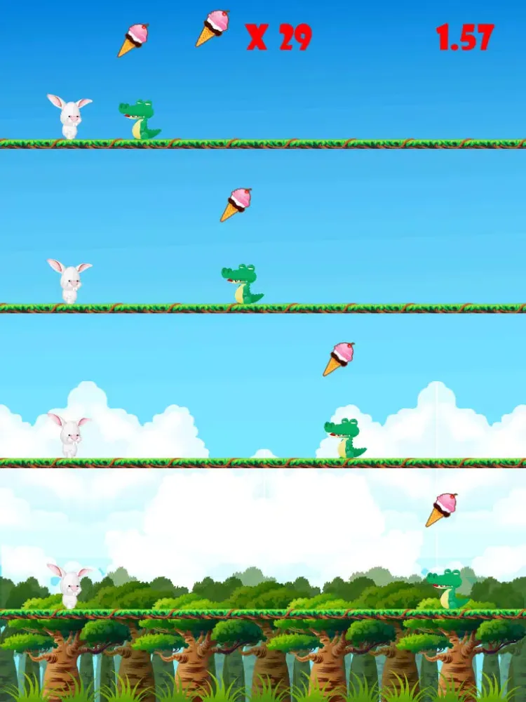صور Dessert Jungle Jammers 3D Ice Cream Cones Game for Happy Kids – Take a Leap And Swiftly Bounce over Faster Moving Hungry Alligators to Avoid Smashing Your Animals iPad 