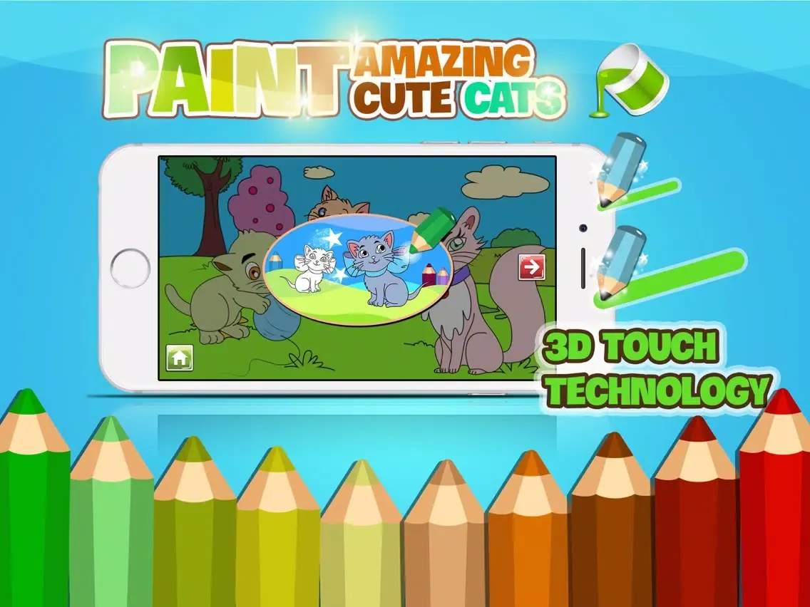 Capturas de pantalla de Creative Cute Cats for Coloring - Educational Coloring Book for Kids and Toddlers iPad 