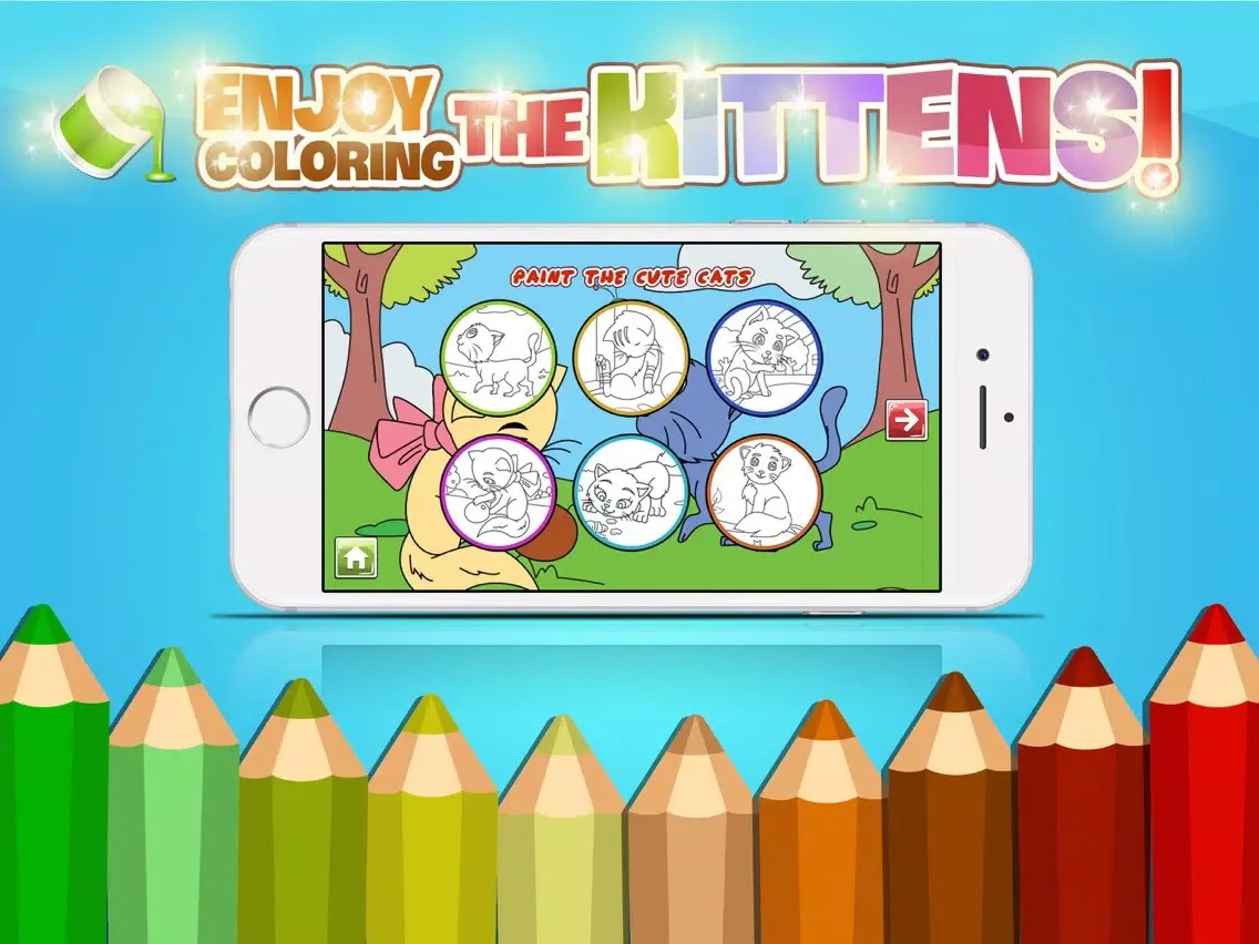 Capturas de pantalla de Creative Cute Cats for Coloring - Educational Coloring Book for Kids and Toddlers iPad 
