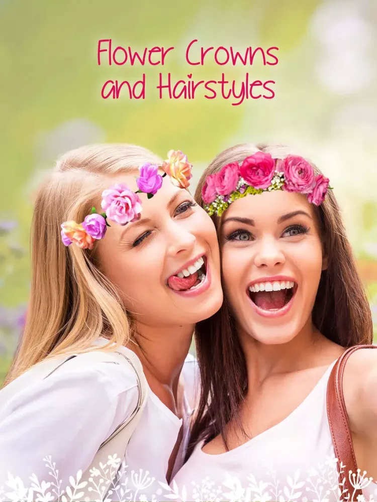 Flower Crowns and Hairstyles: Try on a New Look iPad 应用截图