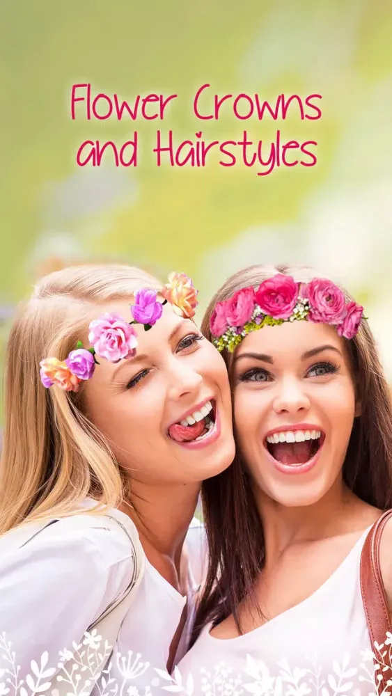 Flower Crowns and Hairstyles: Try on a New Look应用截图