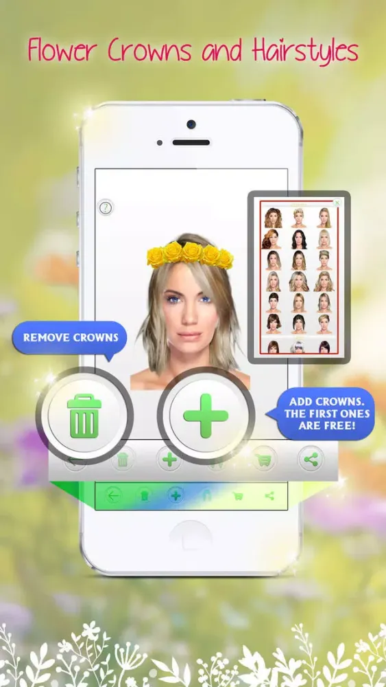 Flower Crowns and Hairstyles: Try on a New Look应用截图