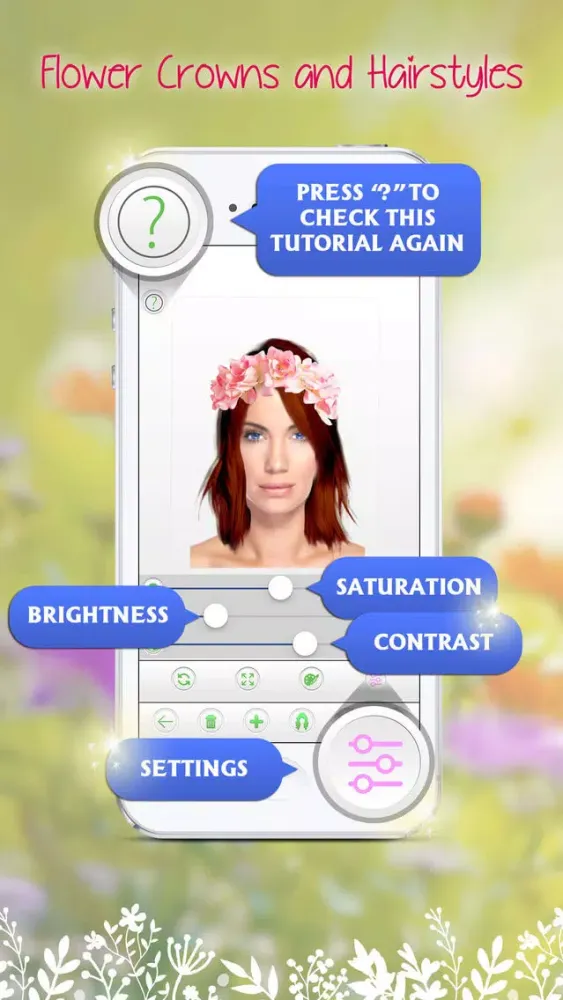 Flower Crowns and Hairstyles: Try on a New Look应用截图