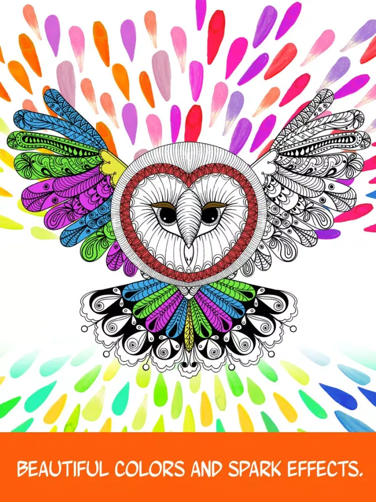 تصاویر Owl: Discover Magic Coloring Pages for Adults iPad 