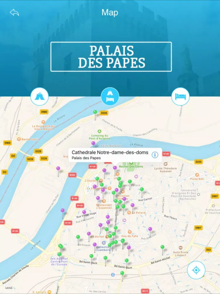 Tangkapan layar Palais des Papes iPad 