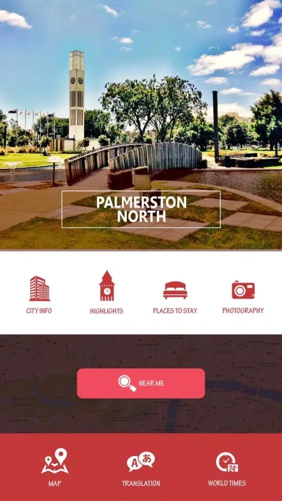 Capturas de tela do Palmerston North Tourist Guide
