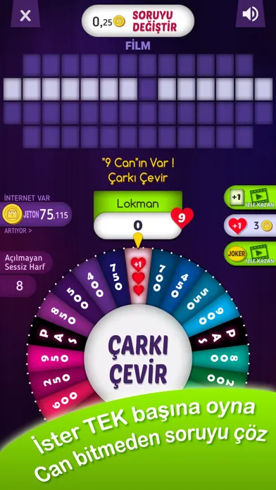 Ảnh chụp màn hình của Çarkıfelek Türkçe Mobil