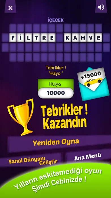 Ảnh chụp màn hình của Çarkıfelek Türkçe Mobil