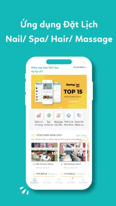 Tangkapan skrin Lookme - Đặt lịch làm đẹp