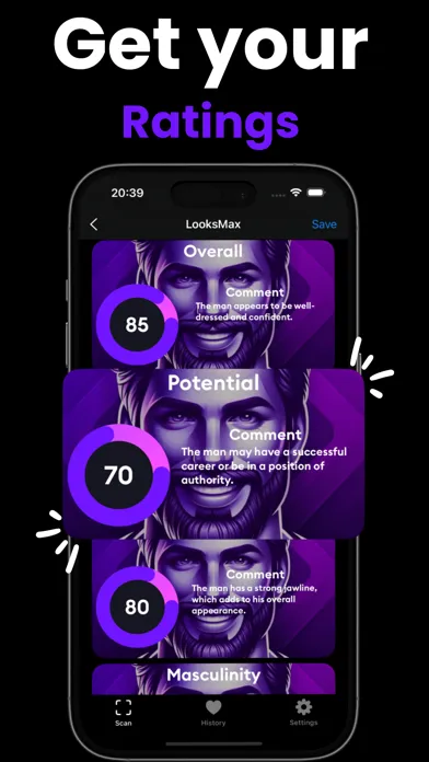 Zrzuty ekranu LooksMax AI: Get Your Rating