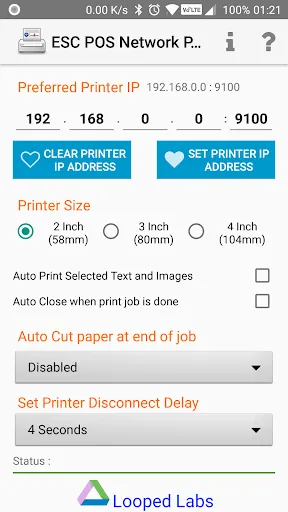 Screenshot di ESC POS Wifi Print Service