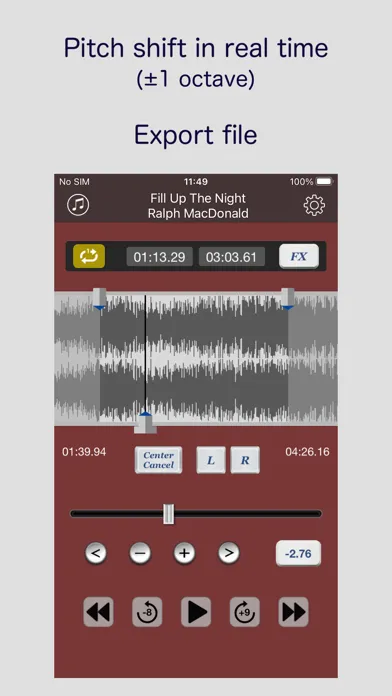 Captures d'écran de Pitch Shift / EQ / AUv3 Player