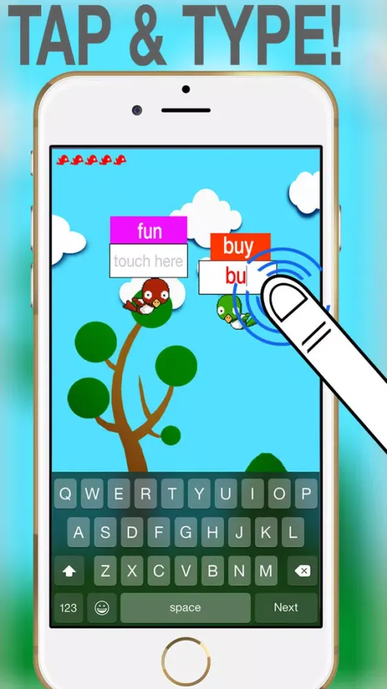 Typer Duck - Typing and Emoji Keyboard Game スクリーンショット