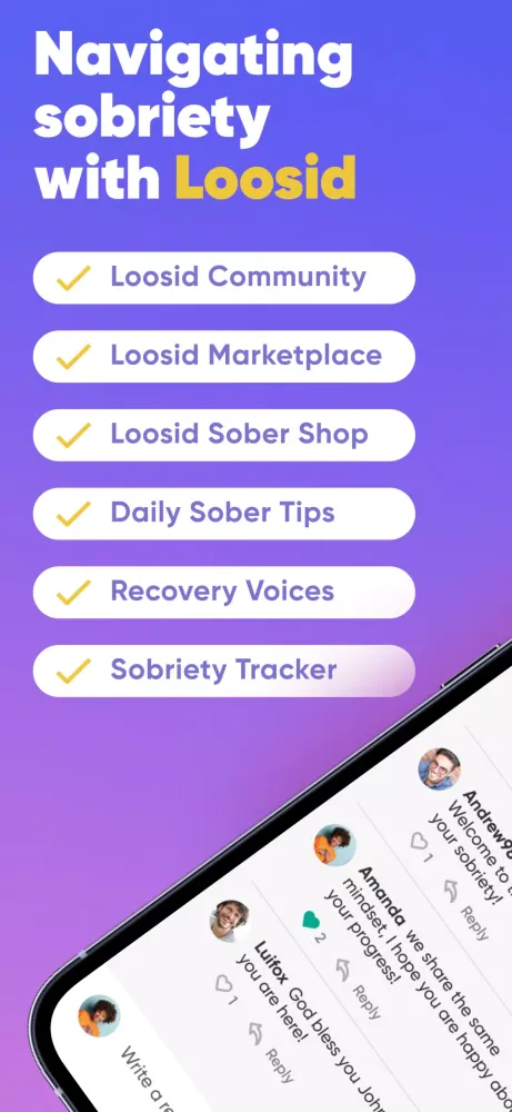 Zrzuty ekranu Loosid: Sober Recovery Network