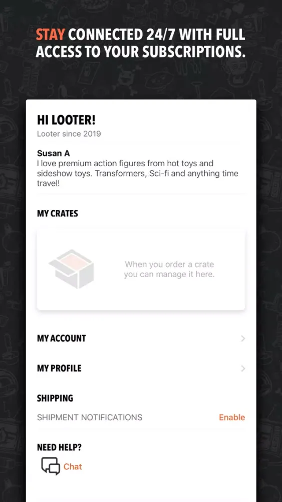 Loot Crate سکرین شاٹس