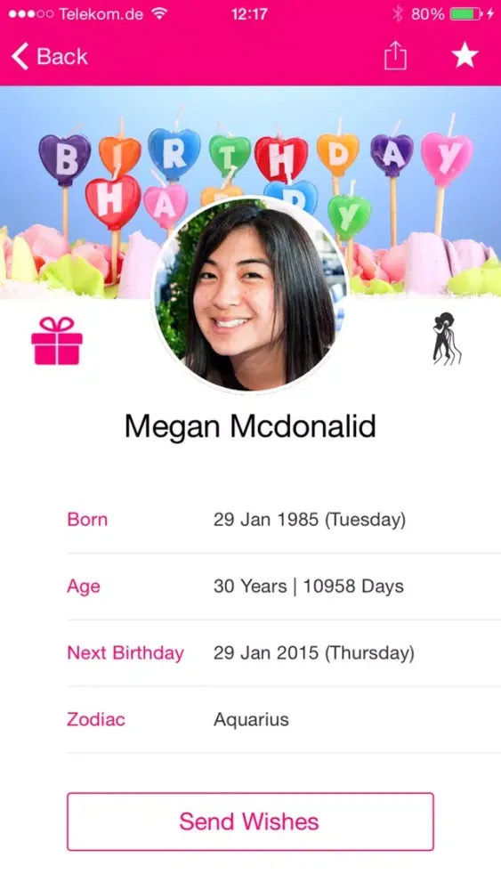 Capturas de tela do #BDay - The Birthday App