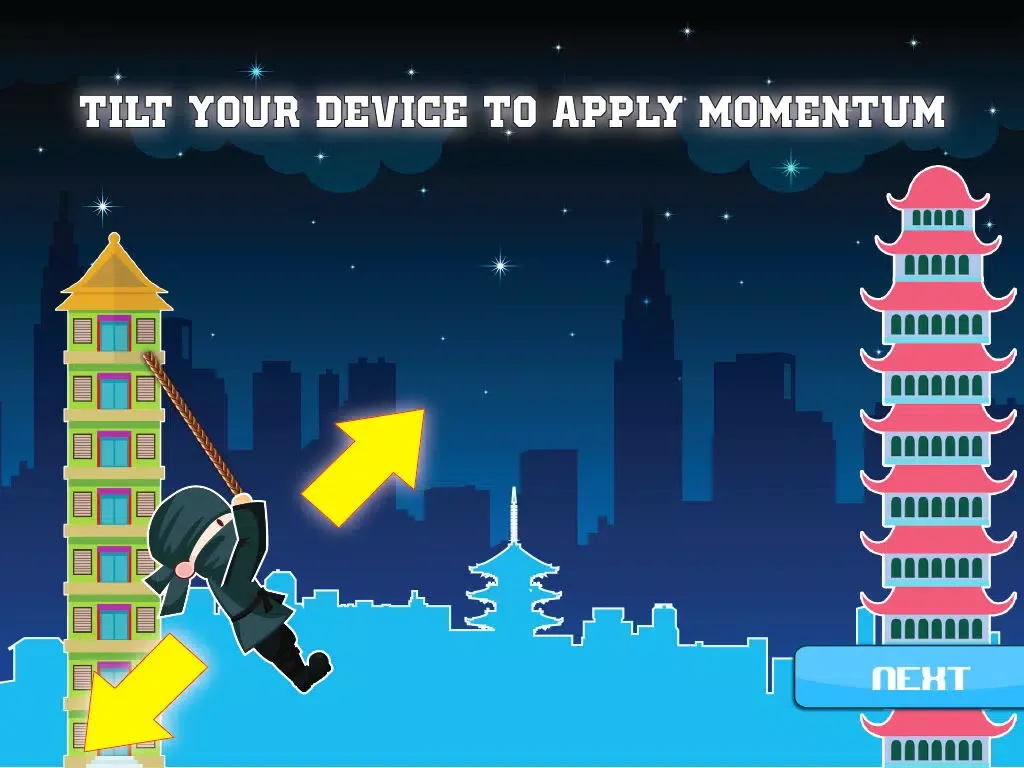Capturas de tela do > Ninja Rope - Let The Clumsy Warrior Fly iPad 