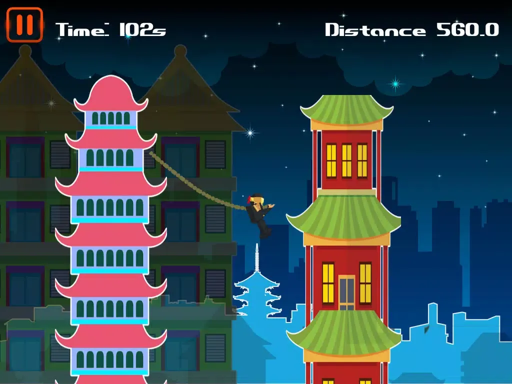 Capturas de tela do > Ninja Rope - Let The Clumsy Warrior Fly iPad 