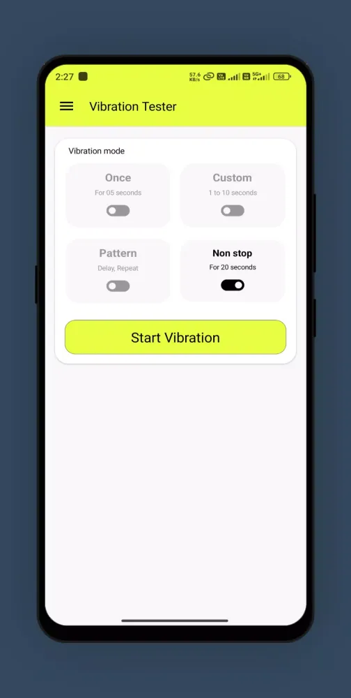 Vibration Tester Ekran Görüntüleri