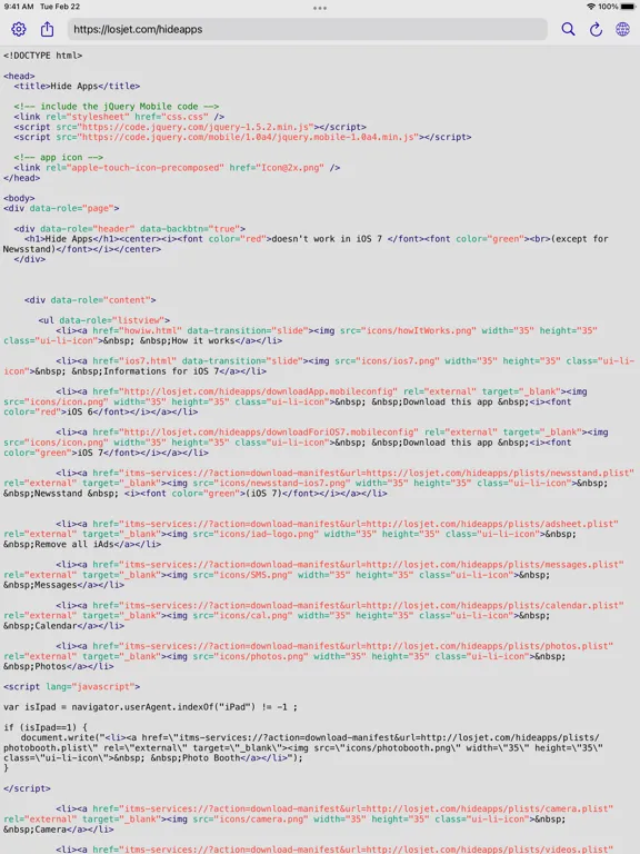 Zrzuty ekranu Source Code Reader iPad 