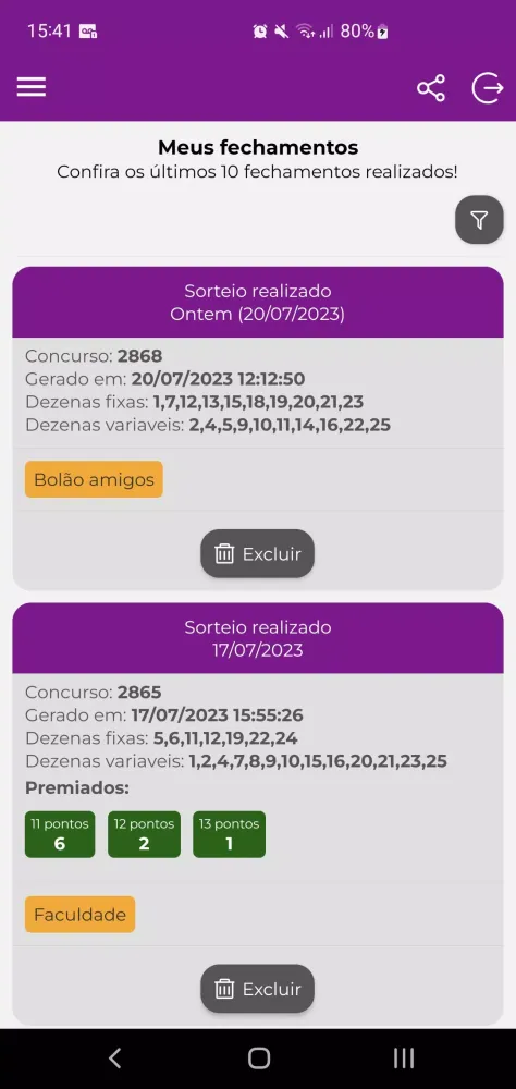 Loto análises fácil Screenshots
