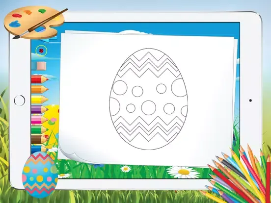 Capturas de tela do Easter Egg Coloring Pages For Kids Paint Training iPad 