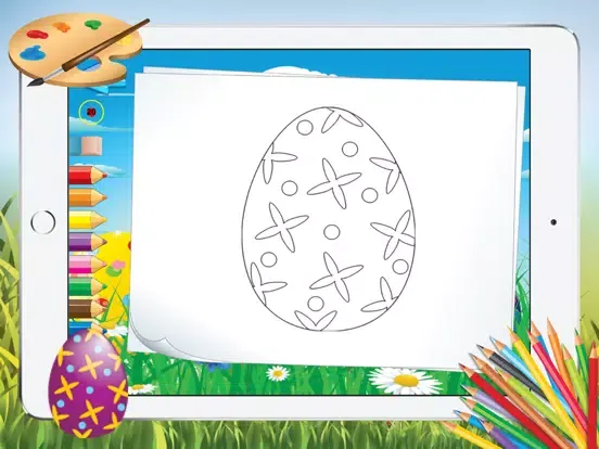 Capturas de tela do Easter Egg Coloring Pages For Kids Paint Training iPad 