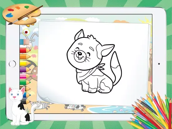 Ảnh chụp màn hình của Pet Animal Coloring Pages for Kids Painting Lesson iPad 