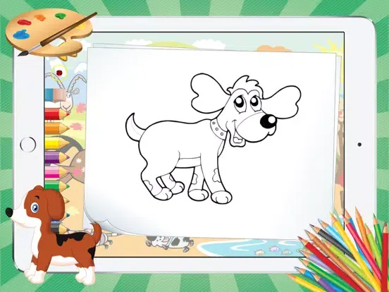 Ảnh chụp màn hình của Pet Animal Coloring Pages for Kids Painting Lesson iPad 