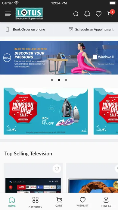Lotus Electronics Shopping App Screenshots