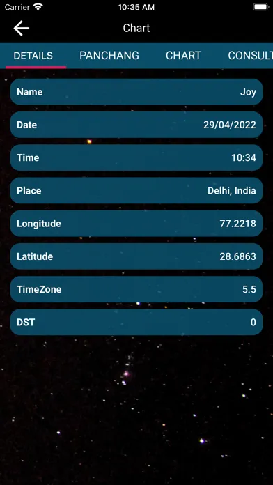 Prash Real Vedic Chart Screenshots