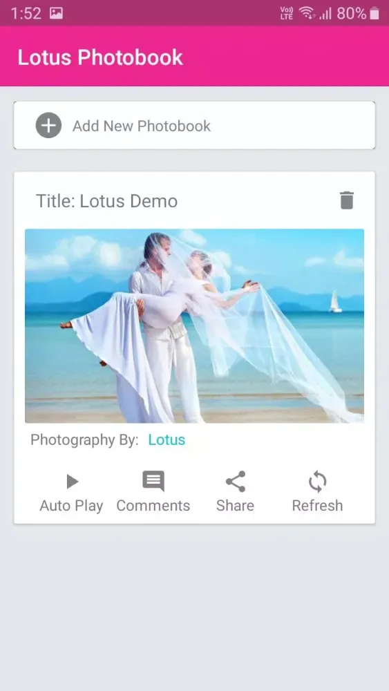 Ảnh chụp màn hình của Lotus Photobook