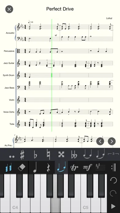 Capturas de tela do Piano+ - Sheet Music Composer