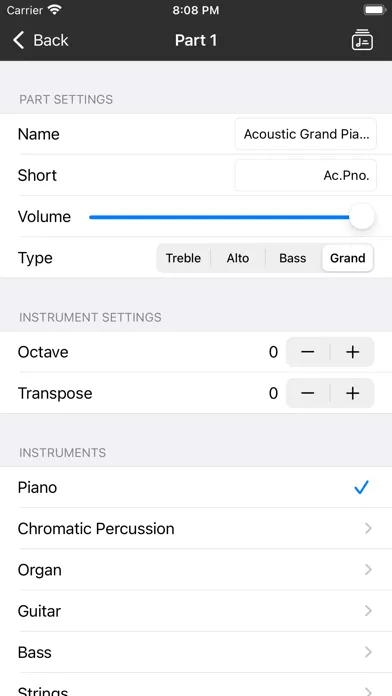 Capturas de tela do Piano+ - Sheet Music Composer