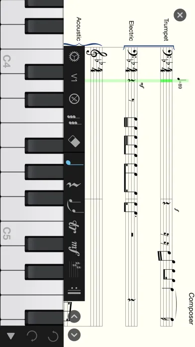 Capturas de tela do Piano+ - Sheet Music Composer