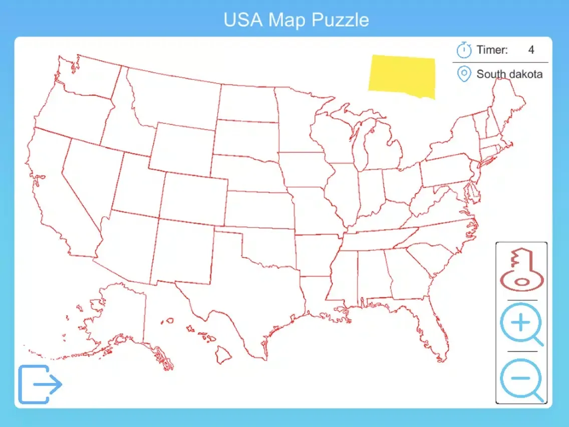 Tangkapan skrin USA Map Puzzle Game iPad 