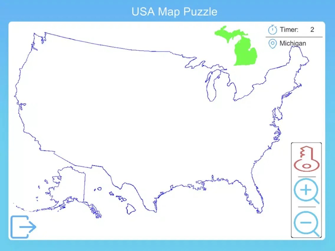 Tangkapan skrin USA Map Puzzle Game iPad 