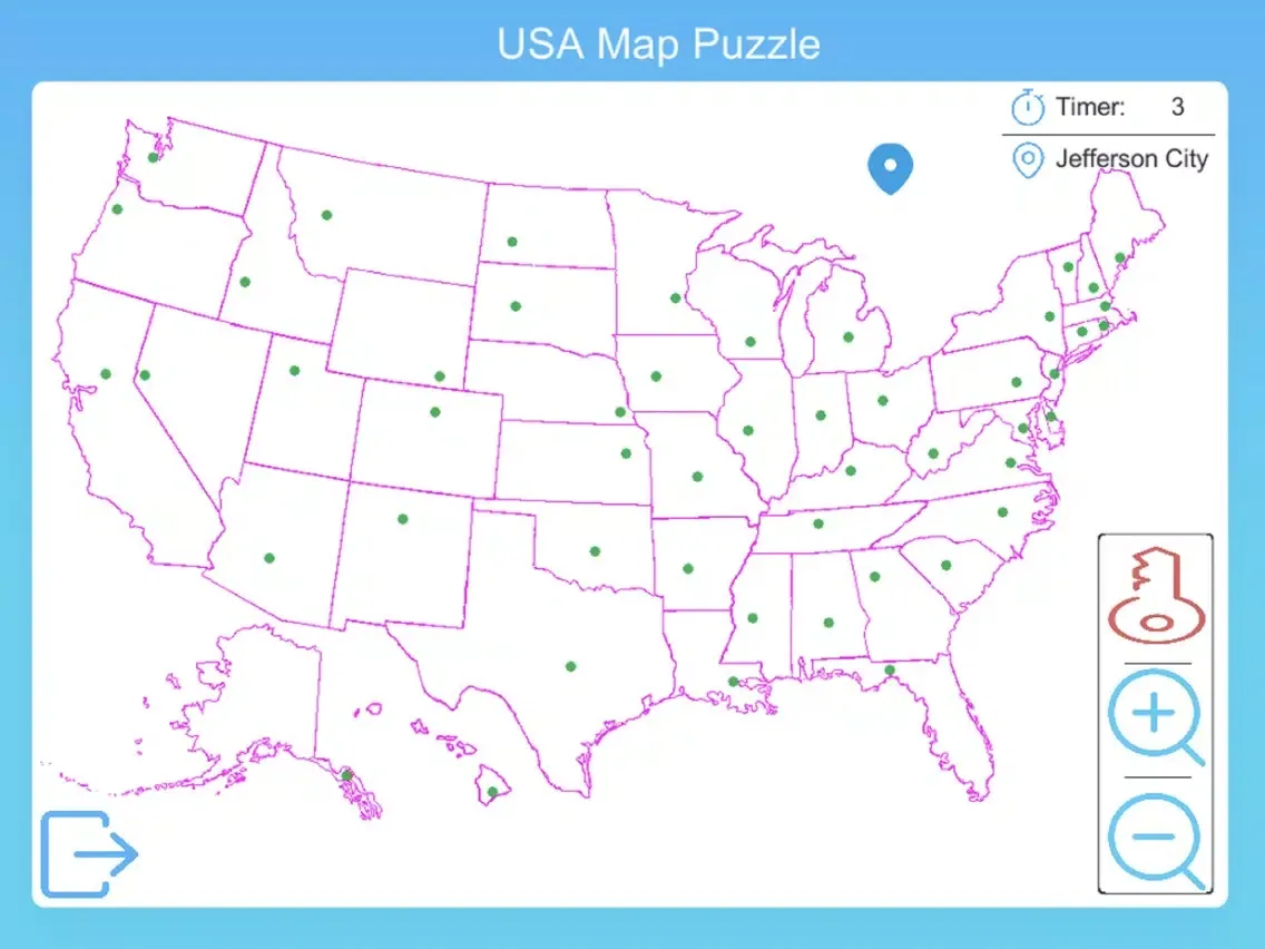 Tangkapan skrin USA Map Puzzle Game iPad 