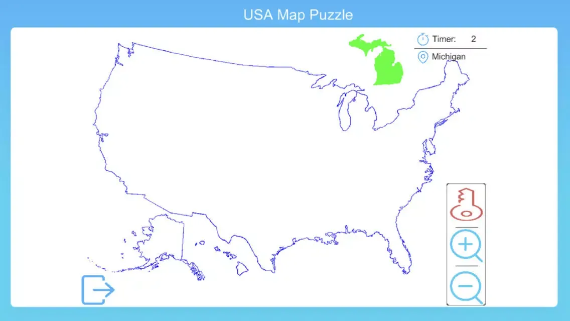 Tangkapan skrin USA Map Puzzle Game