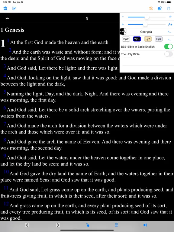 Capturas de tela do Holy Bible BBE (Basic English) iPad 