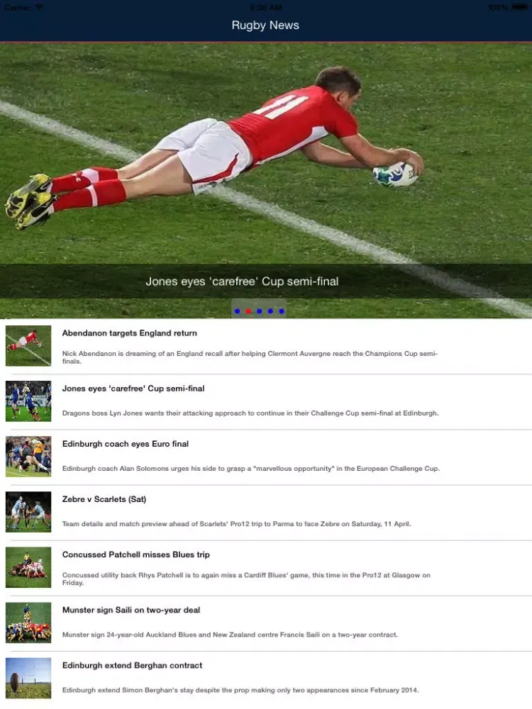 Rugby News- Live Rugby sport, scores, informations and schedules iPad  سکرین شاٹس