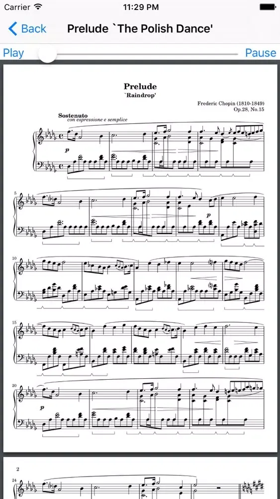 Ảnh chụp màn hình của Frederic Chopin - Preludes & Etudes for Piano FREE