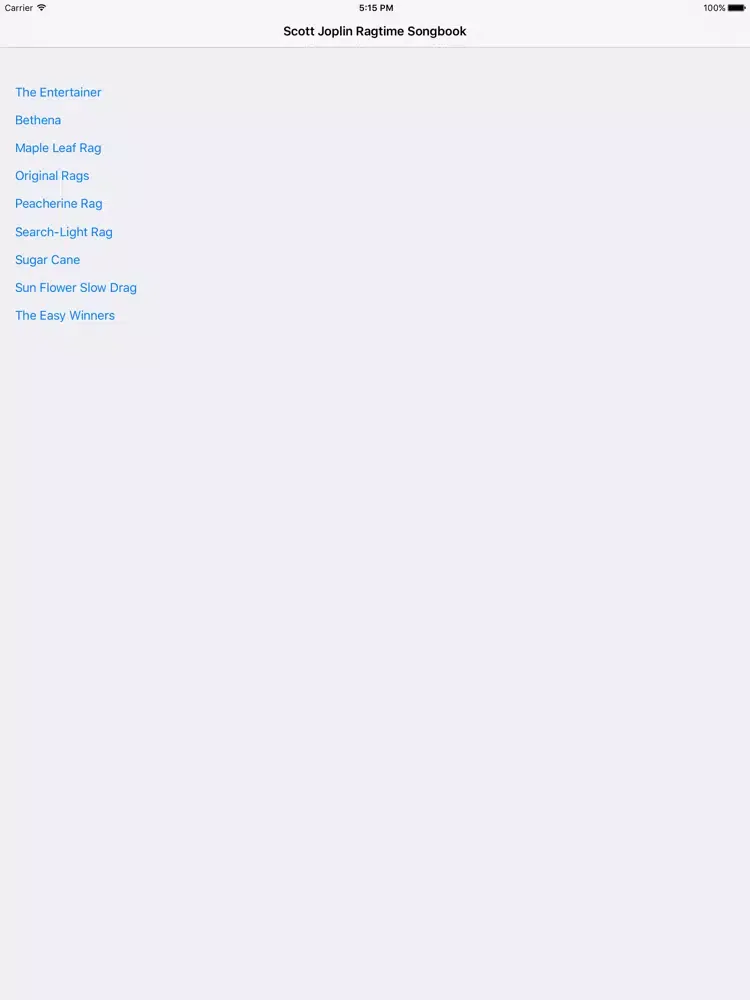 Ragtime Songbook for Scott Joplin FREE iPad  스크린샷