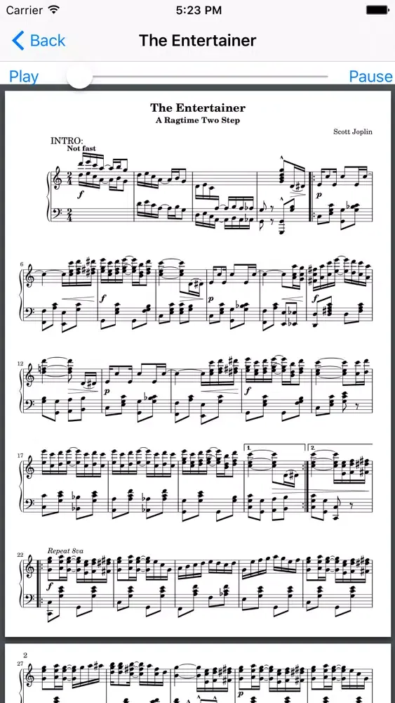 Ragtime Songbook for Scott Joplin FREE 스크린샷