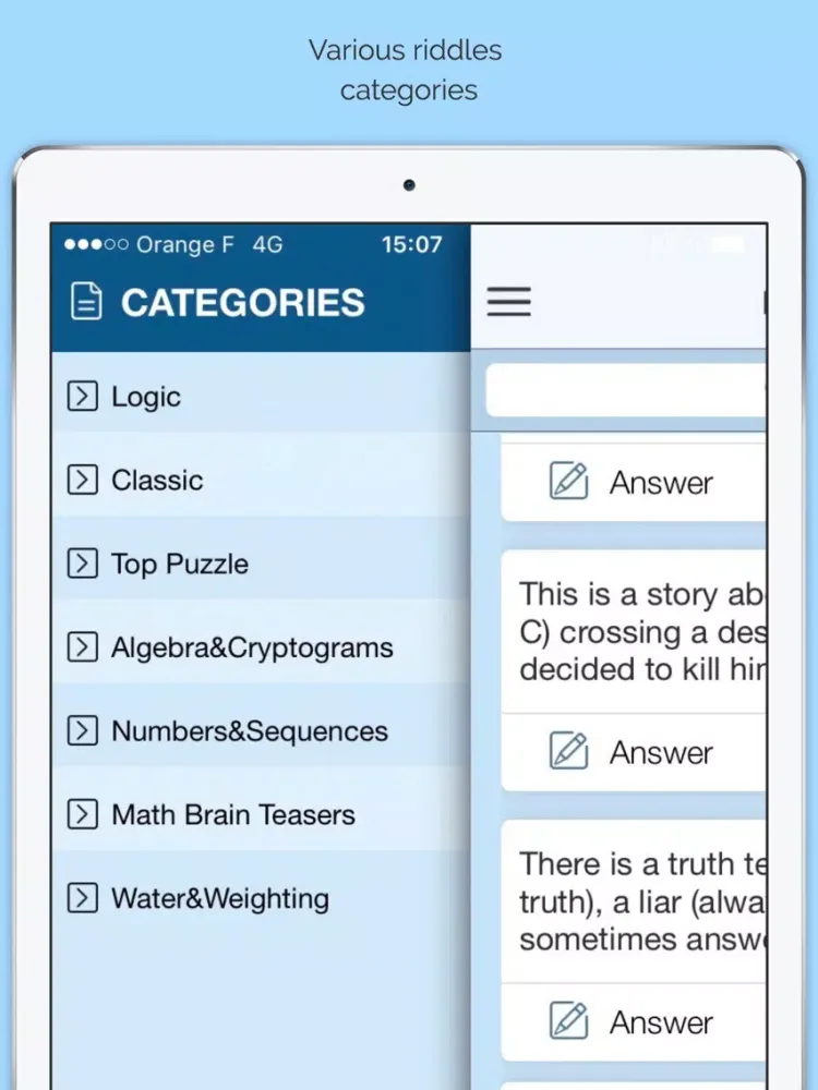 Riddles and brain challenges - Free iPad  Ekran Görüntüleri