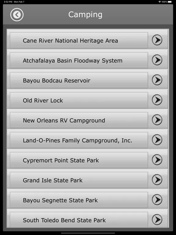 تصاویر Louisiana Camping &Trails,Park iPad 